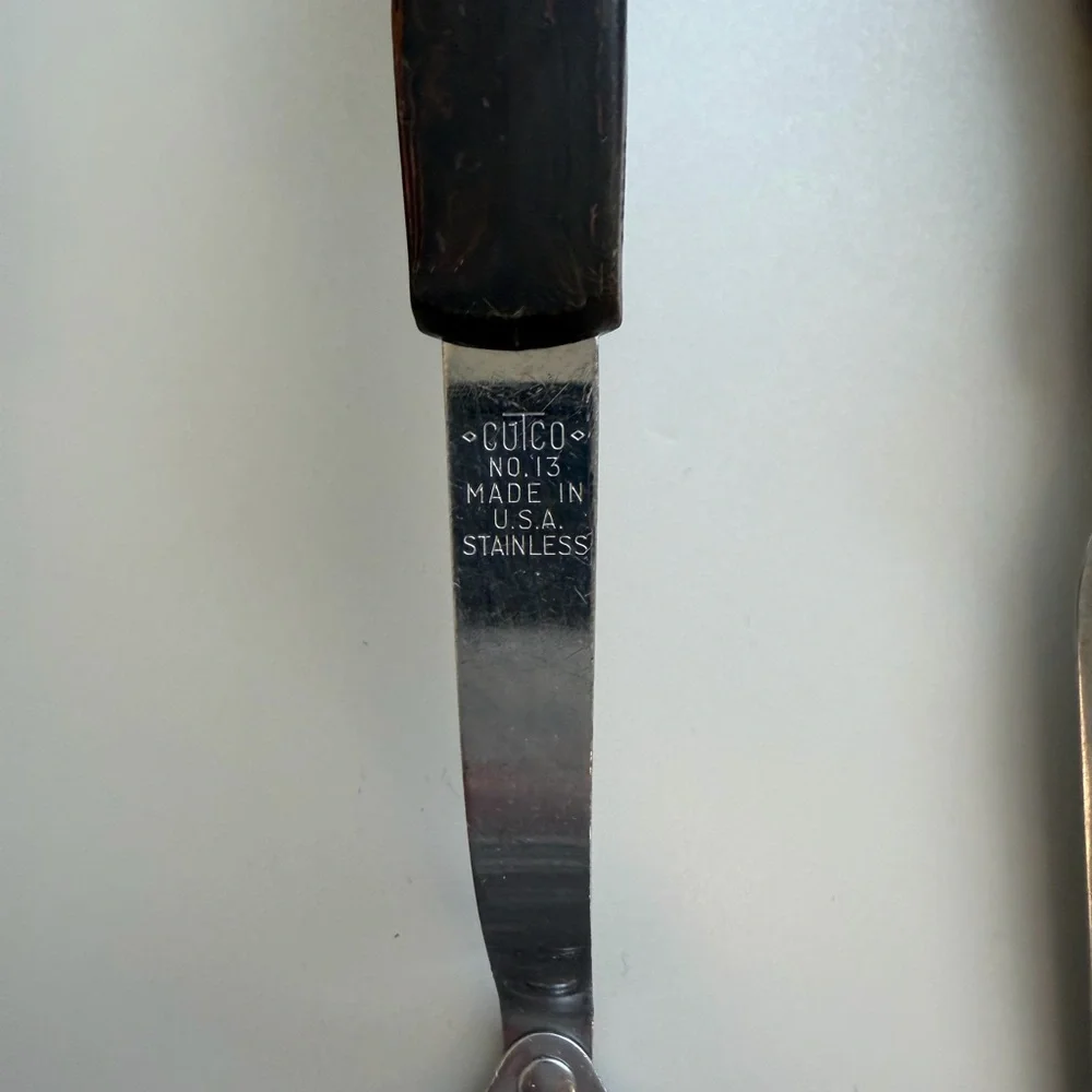 Cutco 4 Piece Vintage Serving Utensils Wood Handle Stainless Steel - Picture 5 of 12